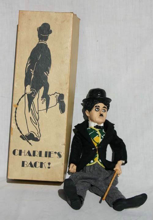 orig boxed 1972 "Charlie's Back" Charlie Chaplin d: orig boxed 1972 "Charlie's Back" Charlie Chaplin doll - 18" tall
