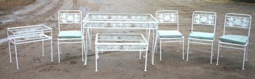 10pc "Molla" wrought iron patio set in shell motif