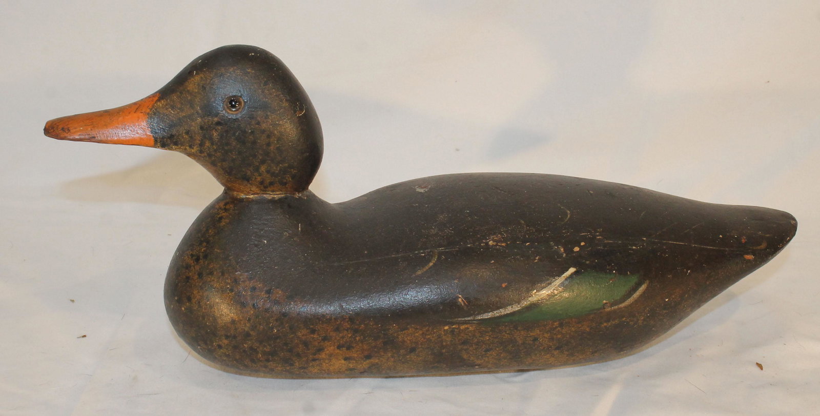 Mason mallard hen decoy in orig paint w glass eyes - 16" long (1 of 5)