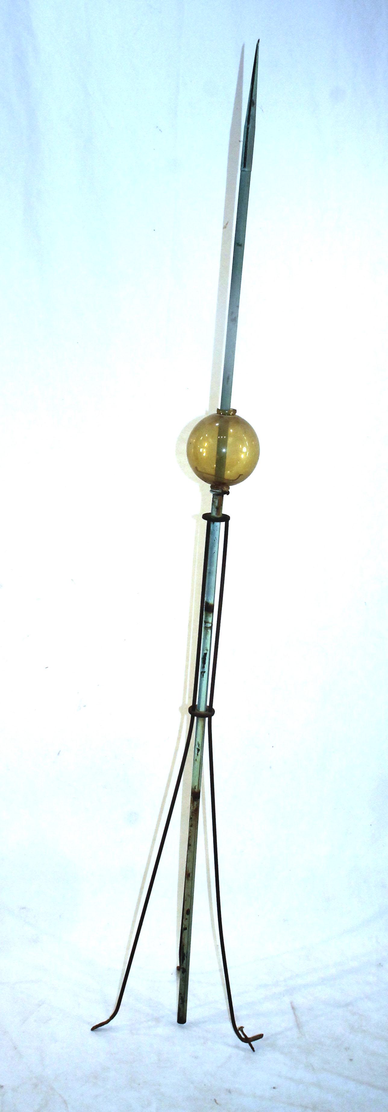 Antique lighting rod w amber glass ball (1 of 4)