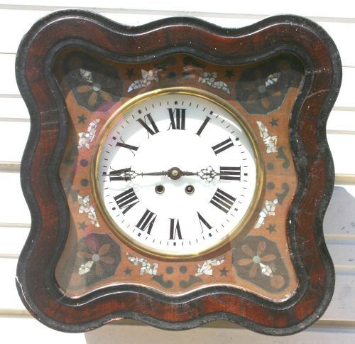 Fancy hand painted & MOP inlaid wall clock: Fancy hand painted & MOP inlaid wall clock