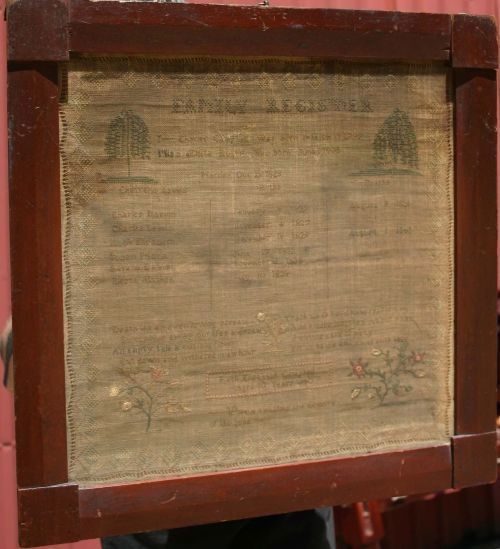 1840 Family Register sampler by Ruth Elizabeth Cam: 1840 Family Register sampler by Ruth Elizabeth Campbell age 10 - 16"x17"