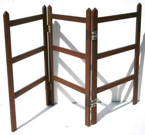 attrib Shaker ca 1840 3 part folding herb drying r: attrib Shaker ca 1840 3 part folding herb drying rack in old finish - found in NH - 18" tall x 36" wide