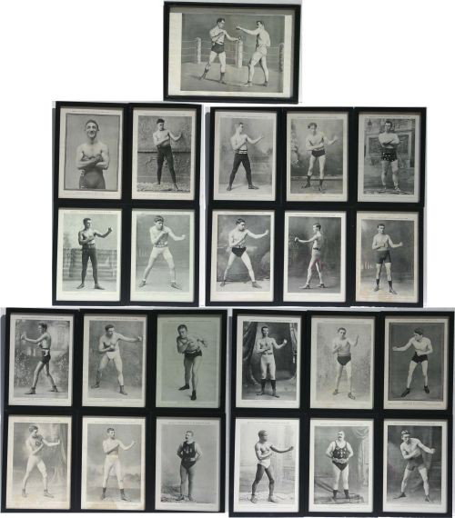 great lot of approx 22 mostly ca 1899-1904 orig bl: great lot of approx 22 mostly ca 1899-1904 orig black & white inserts of Boxers for the Police Gazette