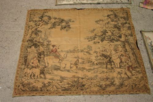 2 large French antique scenic tapestries - 6'8"x5': 2 large French antique scenic tapestries - 6'8"x5'8" & 6'x5'3"