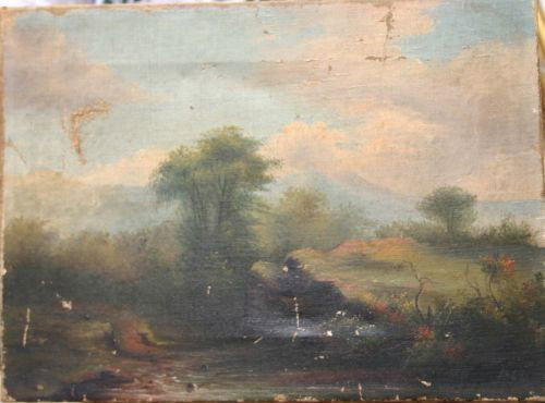 Hudson River School 9x12 o/c landscape dtd 1867: Hudson River School 9x12 o/c landscape dtd 1867