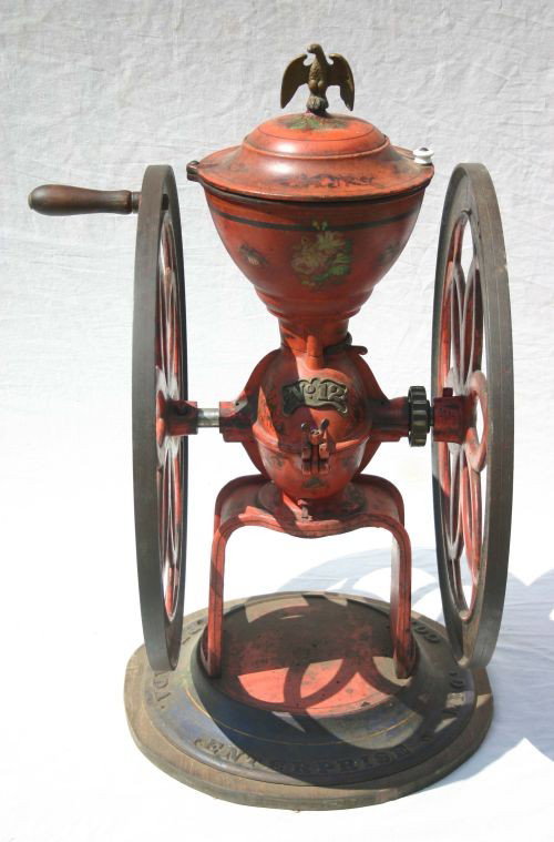 lg Philadelphia Enterprise Mfg Co 19thC cast iron c: lg Philadelphia Enterprise Mfg Co 19thC cast iron coffee grinder - 50" tall