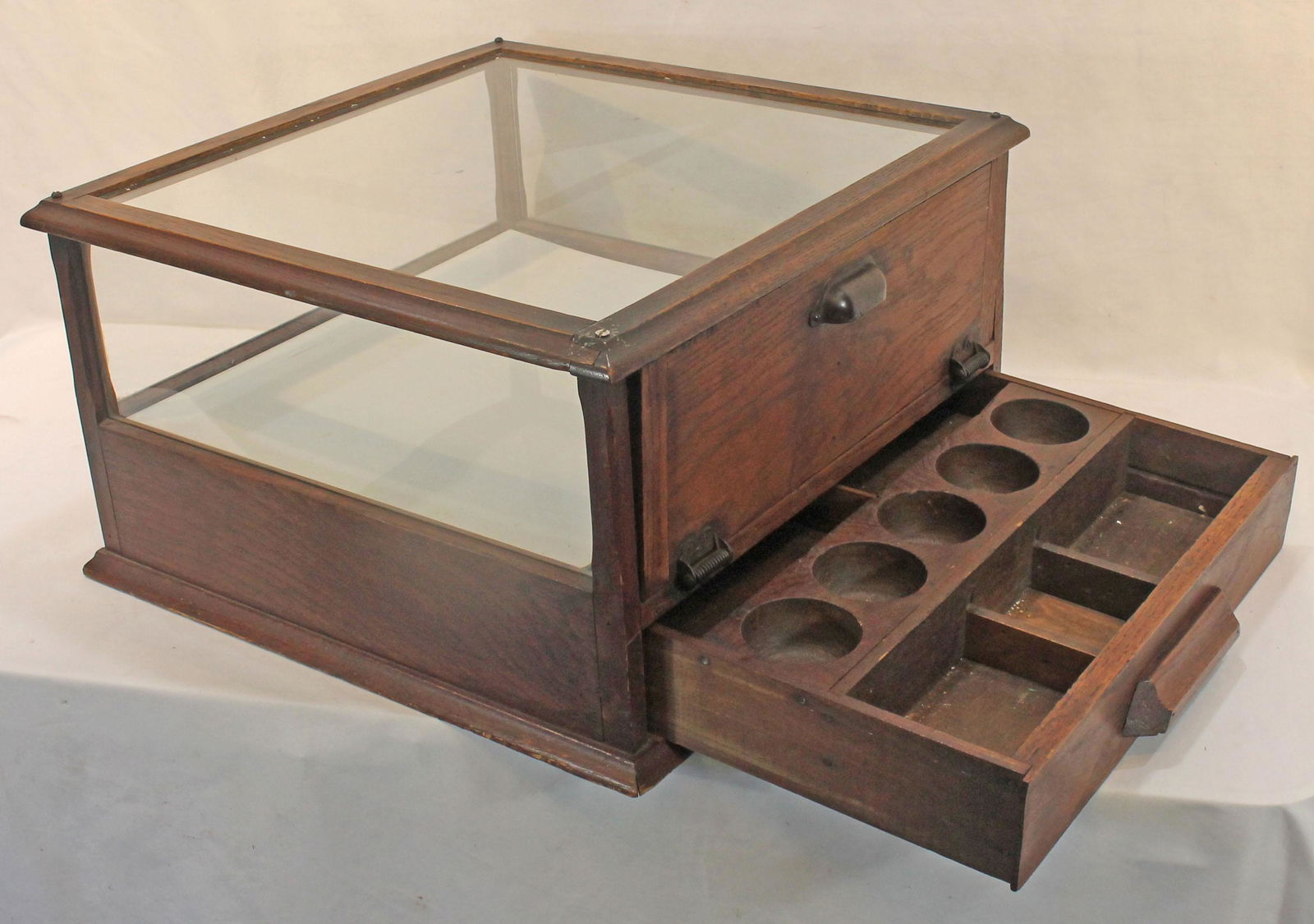Country Store counter top display case w cash register bottom - 20 1/2"x20 1/2"x12" tall (1 of 4)