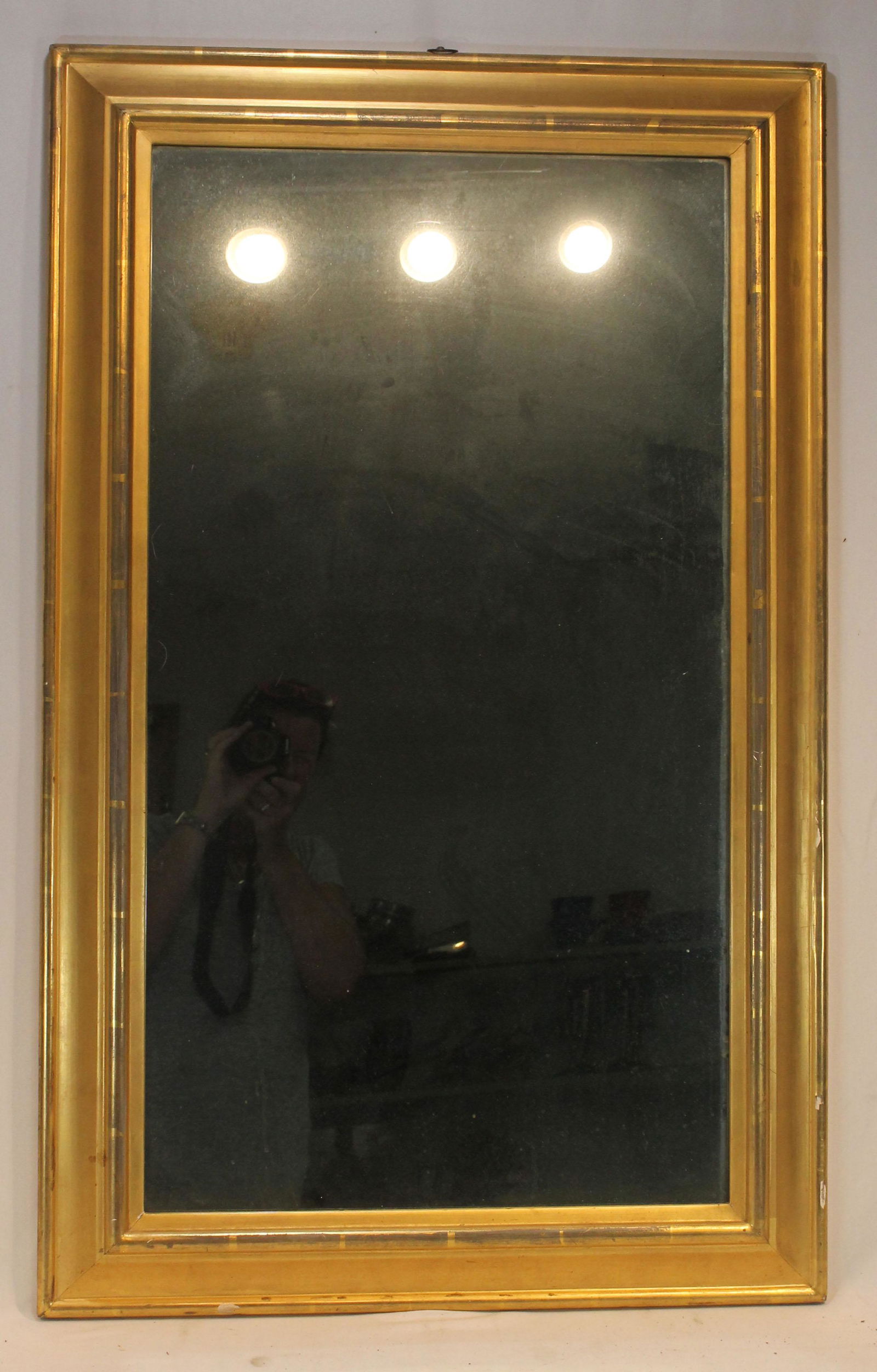 Large over mantle mirror in gold frame - 26"x43" (1 of 5)