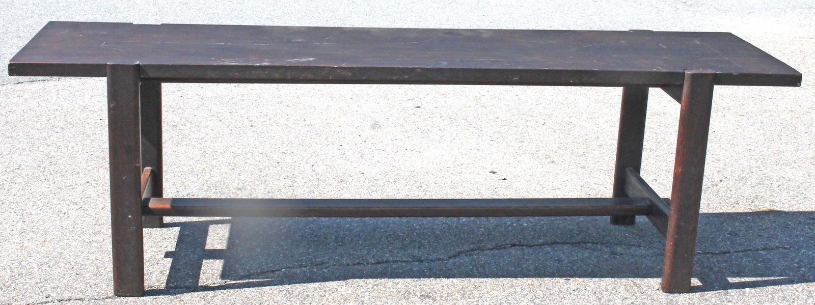 Vintage large wooden console table custom made by Henry Millon - 28" tall x 92" wide x 23 3/4" deep (1 of 4)