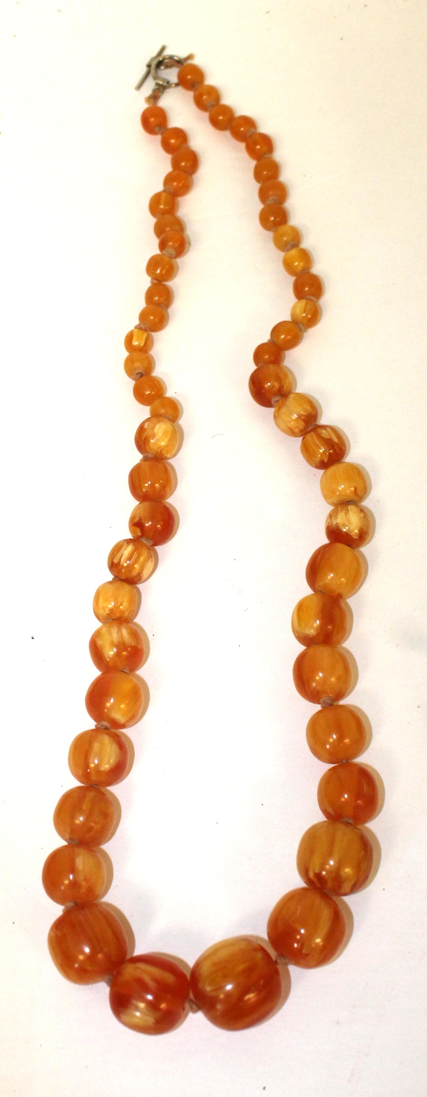 ca 1900-1920 wonderful large Baltic amber bead necklaces - 15" (1 of 3)