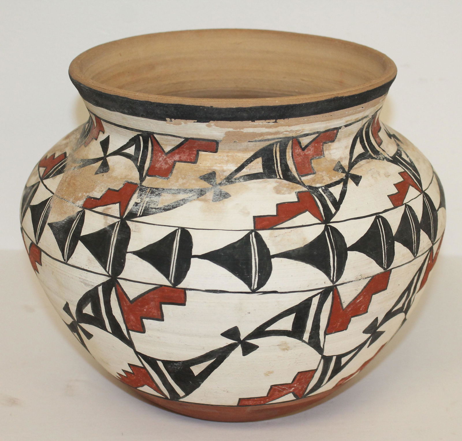 Native American Acoma pot - 9" tall x approx 11" bulbous (1 of 4)