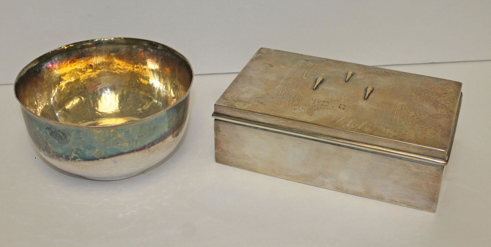 Lot of 2 Sterling silver presentation piecesb to Benjamin Manson Rice incl a box from The Delphic (1 of 8)