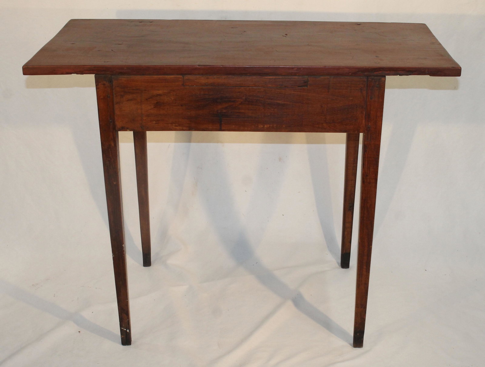 Antique narrow proportion tavern table on tapered legs - as found - 28 1/4" tall x 36" wide x 17": Antique narrow proportion tavern table on tapered legs - as found - 28 1/4" tall x 36" wide x 17" deep