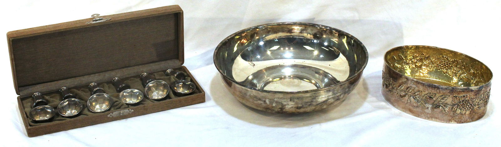 Silver lot incl 800 silver presentation bowl "Academia Americana Romae Sita MDCCCXCIV (1894) - (1 of 8)