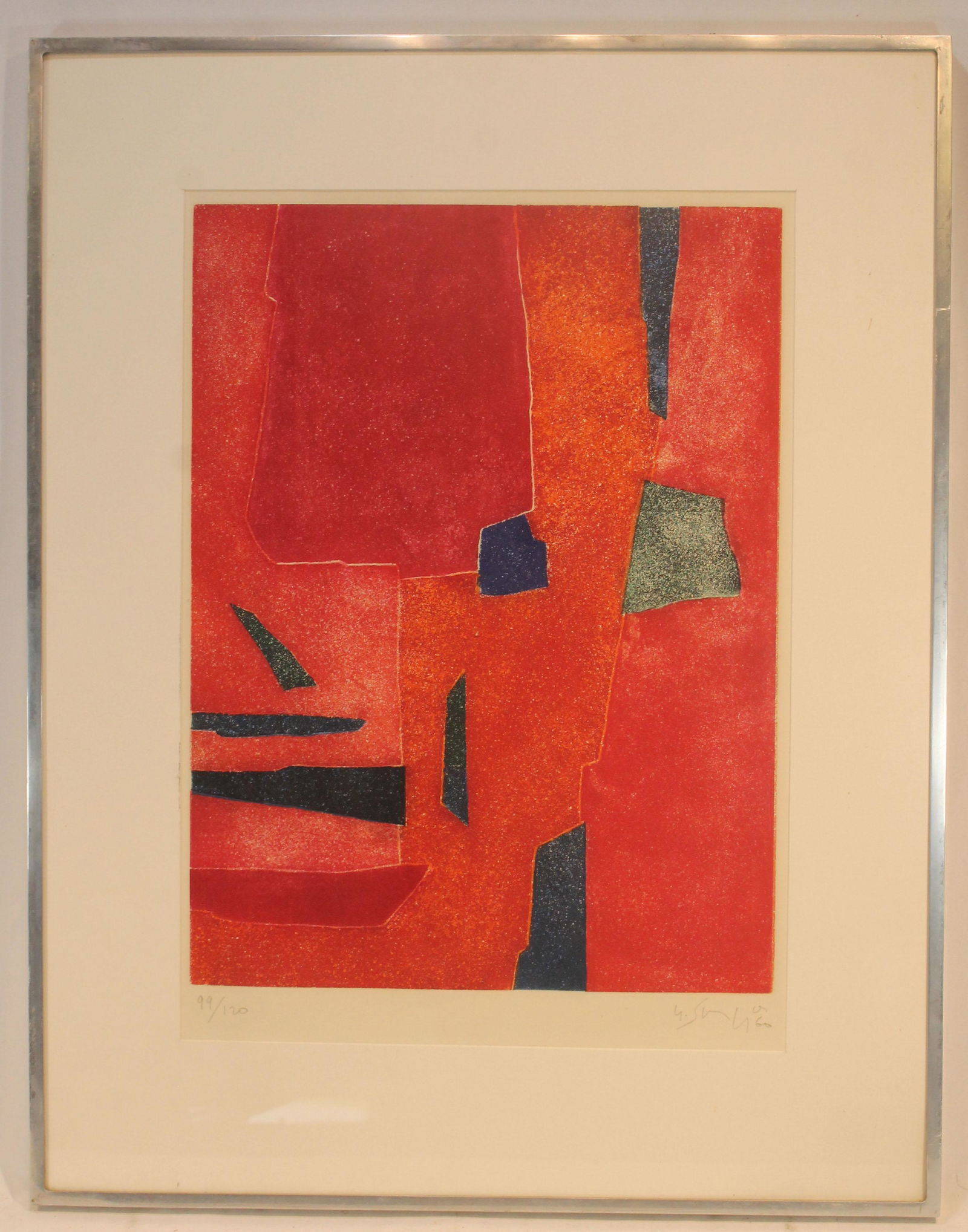 Mid-Century Modern abstract ltd edition ltiho  pencil sgnd (?) & #'d #99/120 & dated 1960 - 30 (1 of 6)