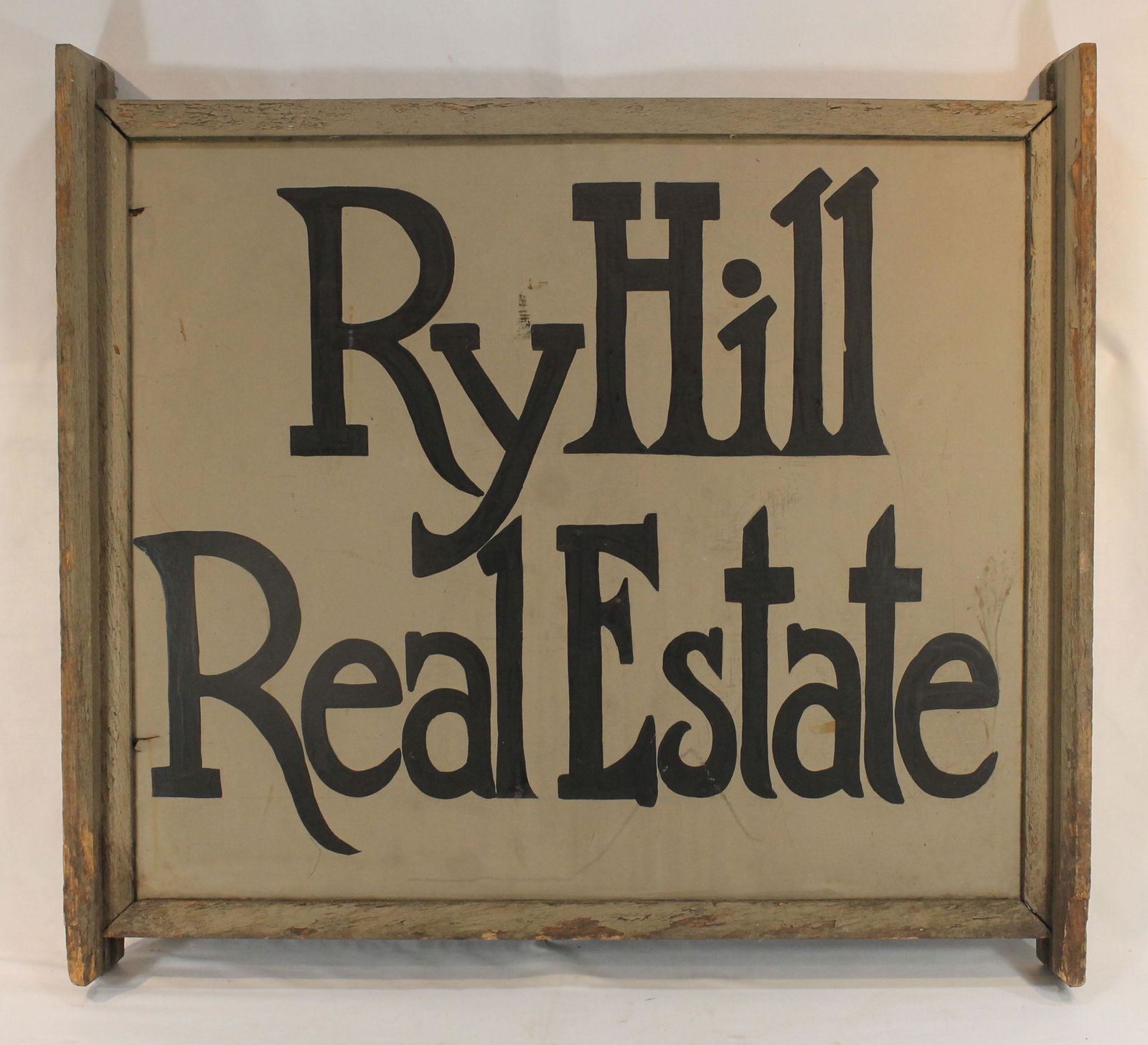 RyHill Real Estate" wooden painted double sided trade sign - 29"x32 (1 of 6)