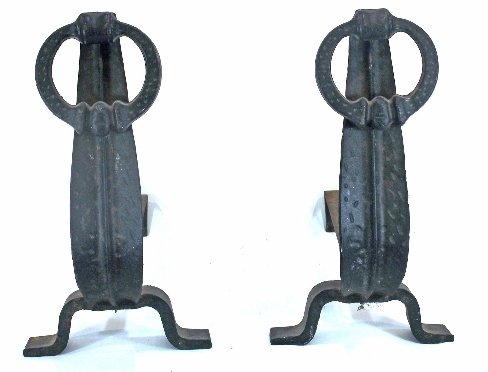 Pair of Arts & Crafts style andirons: Pair of Arts & Crafts style andirons
