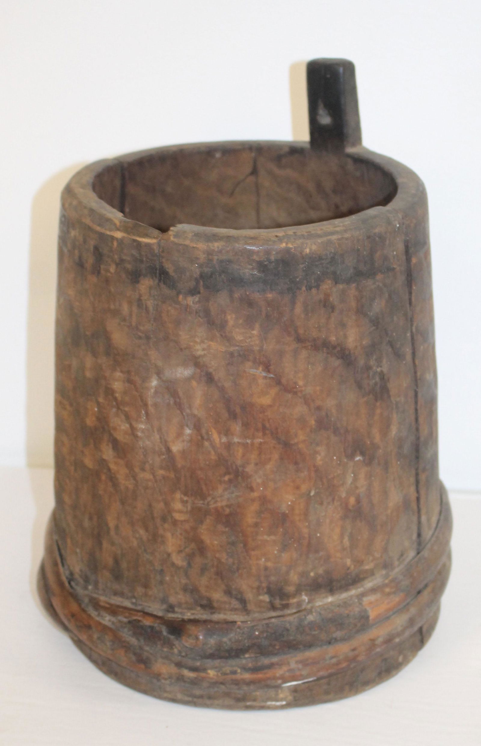 Antique wooden piggin - 10" tall x 7" diam top (1 of 7)