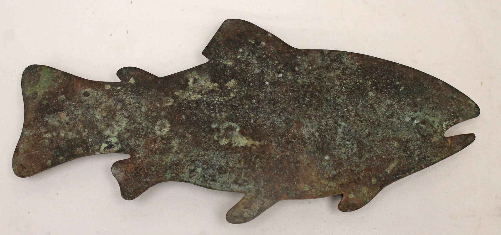 Fish Form Brass Trivet, 19th cen. good condition with deep patina - 12 1/4" long x 6" wide (1 of 3)