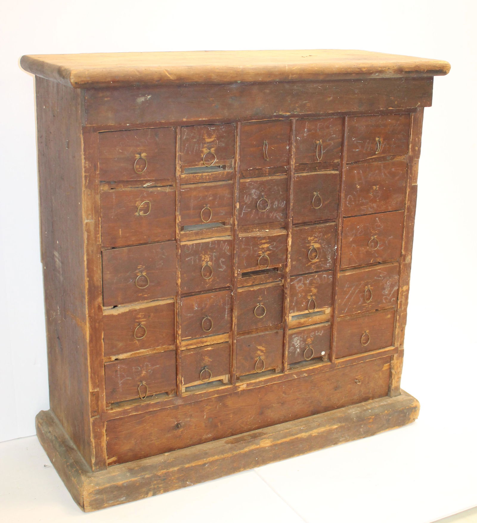 Antique 26 dr apothecary chest - 22" x 23 1/2" tall x 9" deep (1 of 6)