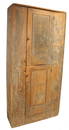 Antique 2 door cupboard w traces of blue/gray paint - approx 81" tall x 40" wide x 14" deep