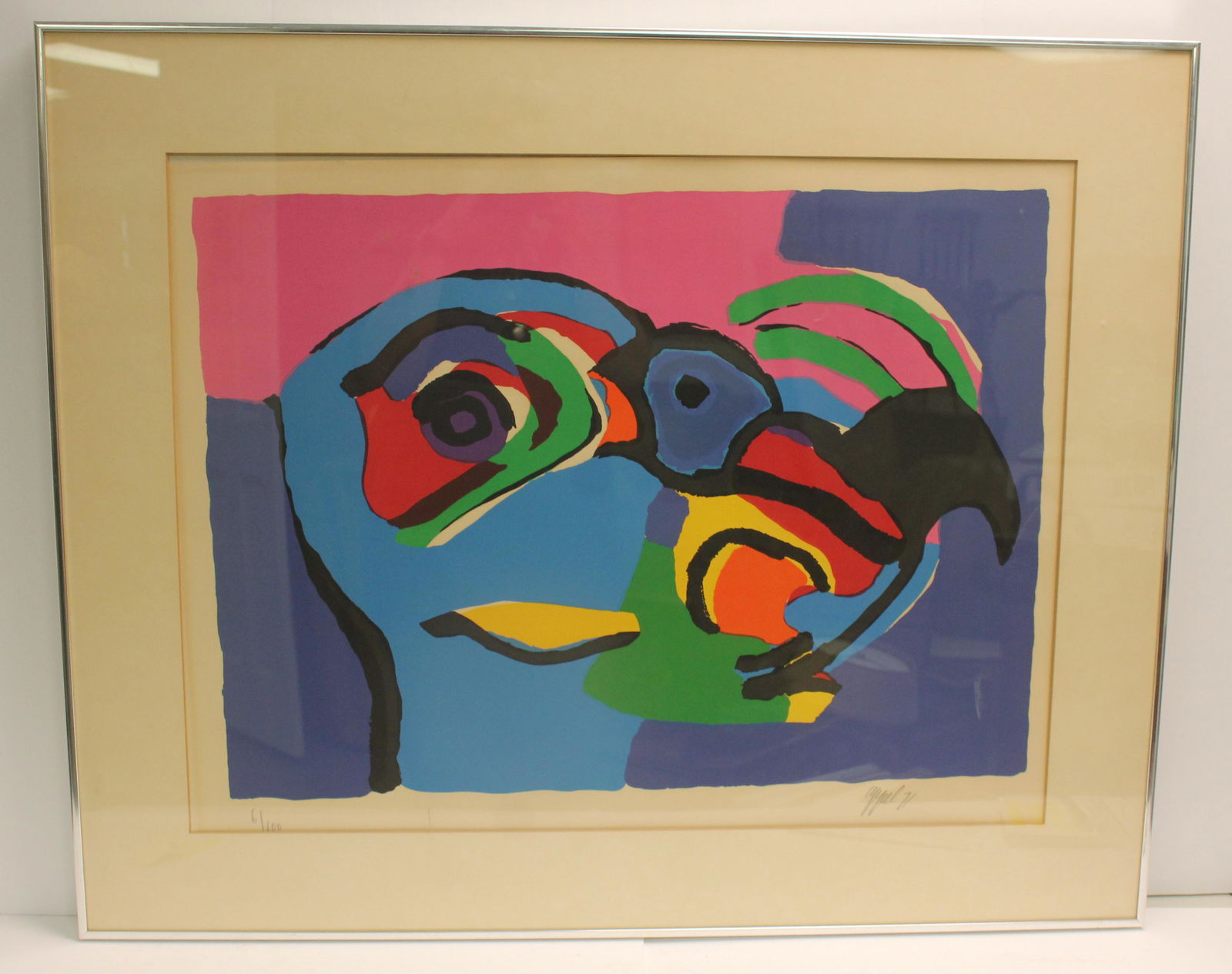Karel Appel "Tete" 1971 signed 6/100 print with original receipt. Appel (Netherlands 1921-2006). (1 of 4)