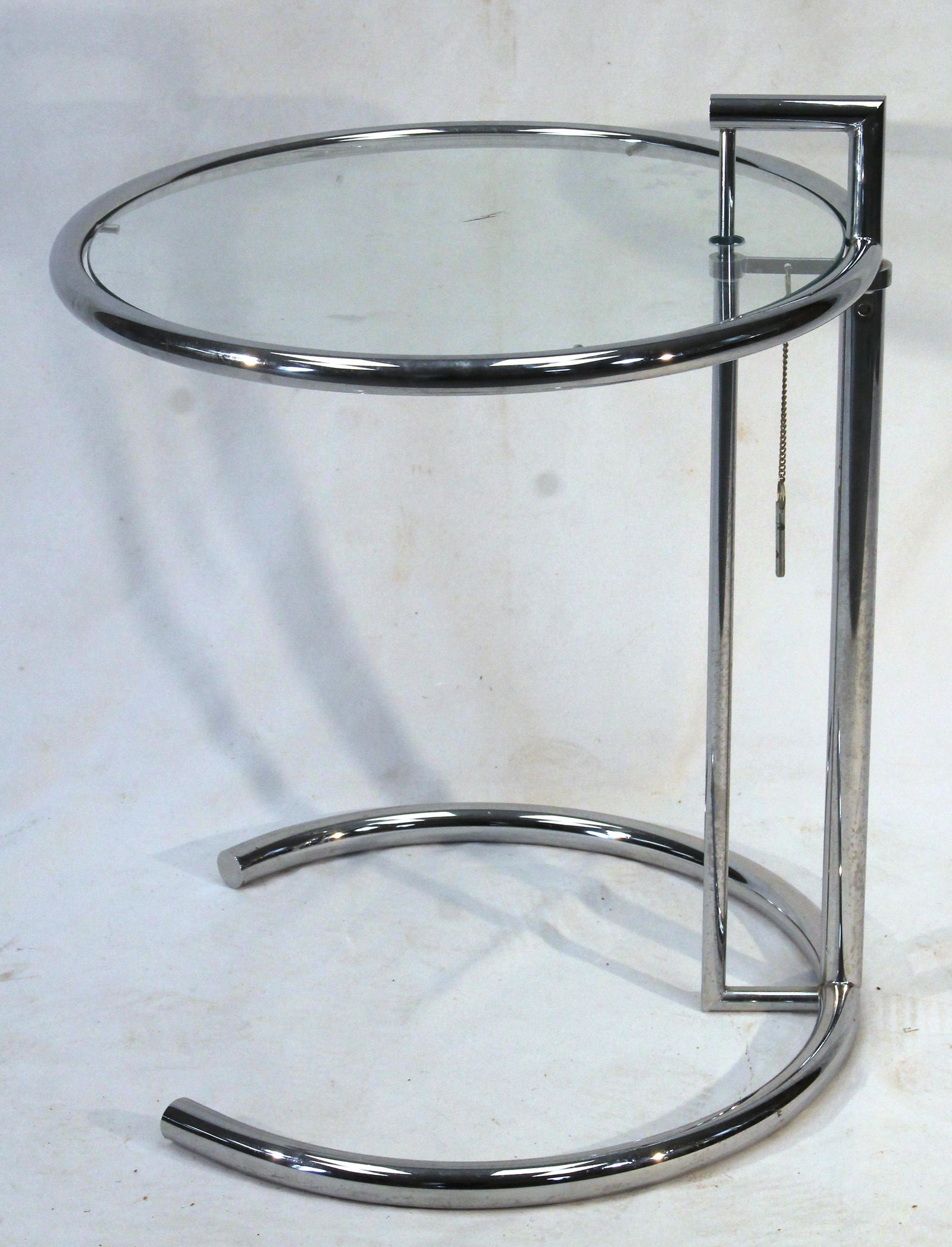 Eileen Gray Chrome & Glass adjustable Table. From the estate of John V. Sheoris (1 of 7)