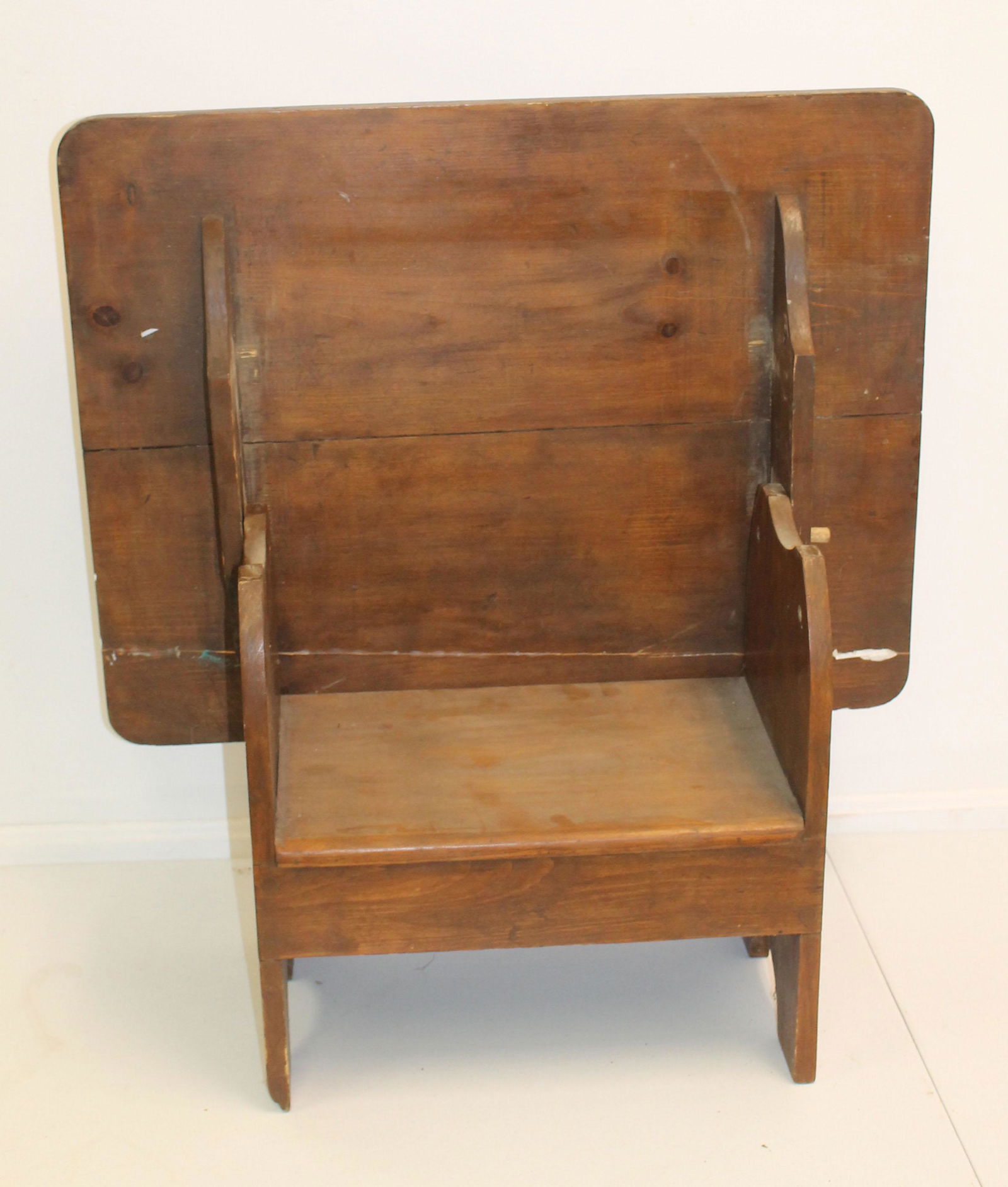 Child size chair table w half moon cut out sides18 3/4" tall w top down x 29" wide (1 of 5)