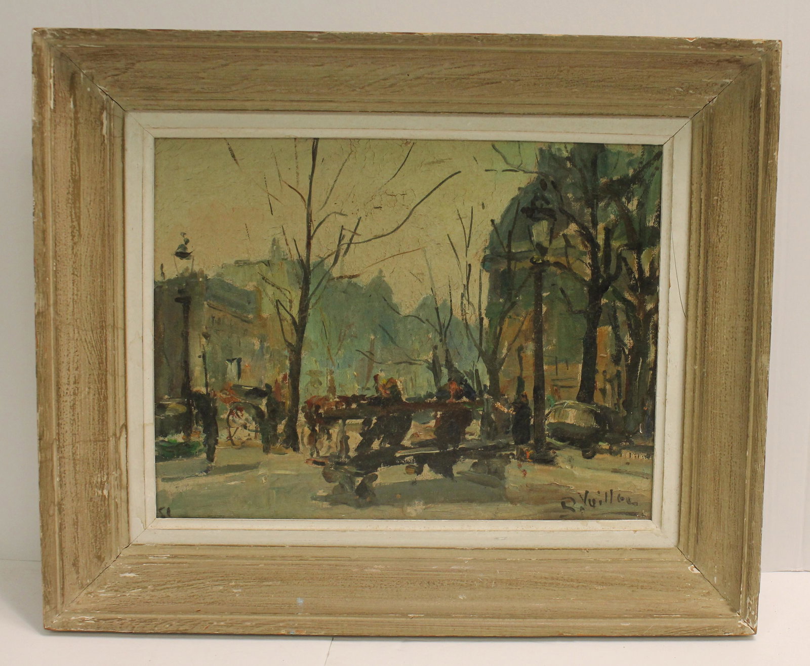 Roger Vuillem (1897-1973) o/c street scene - 10" x 13 1/4": Roger Vuillem (1897-1973) o/c street scene - 10" x 13 1/4"