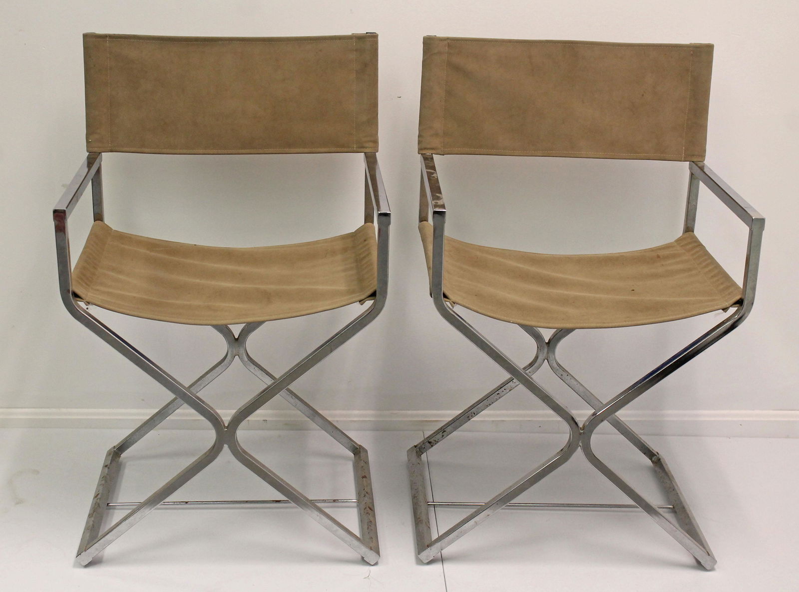 pr of Mid-Century chrome director's chairs (1 of 6)