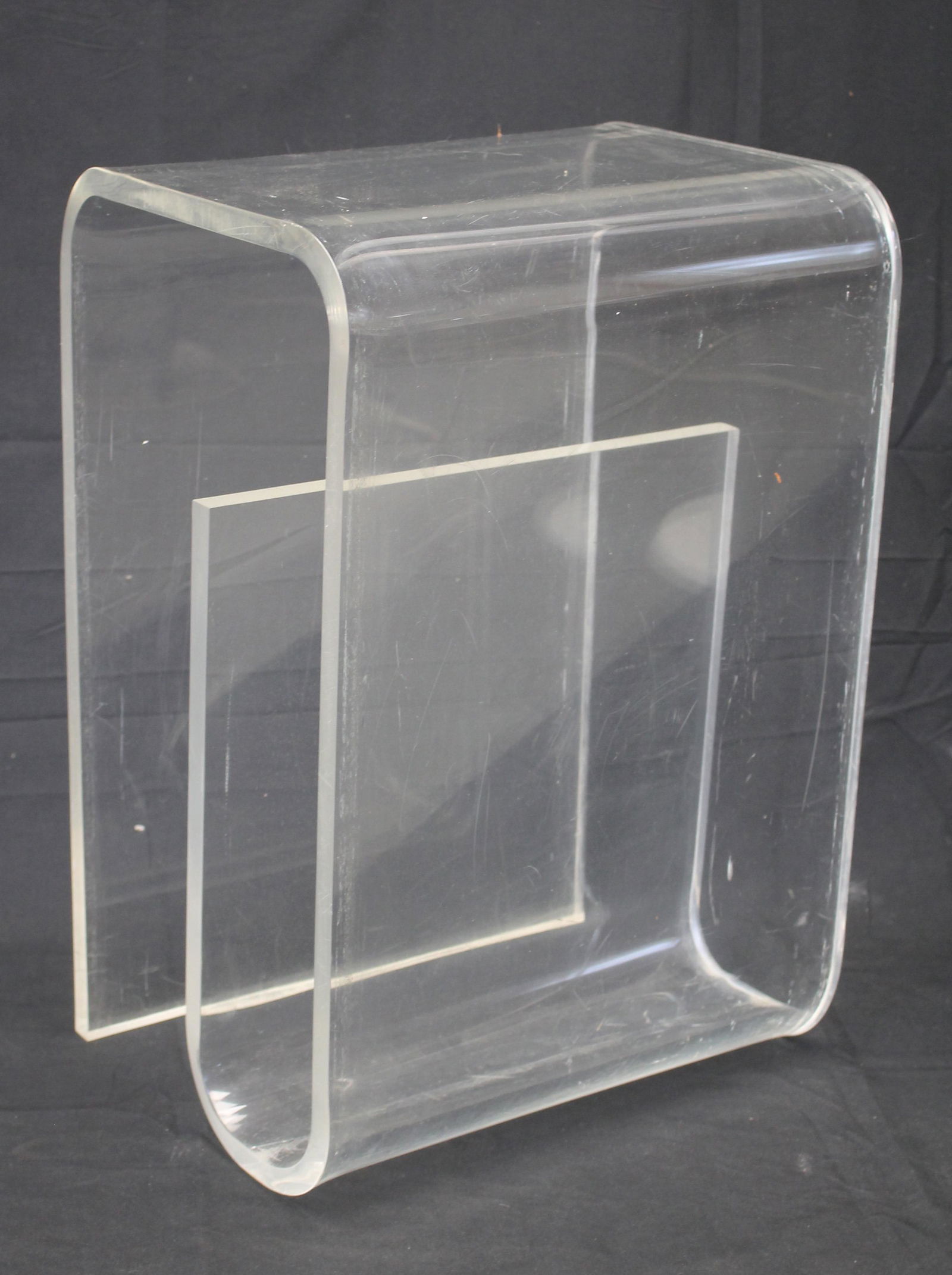 Mid-Century lucite end table/magazine stand -  29 1/2" tall x 13" wide x 16" deep (1 of 4)