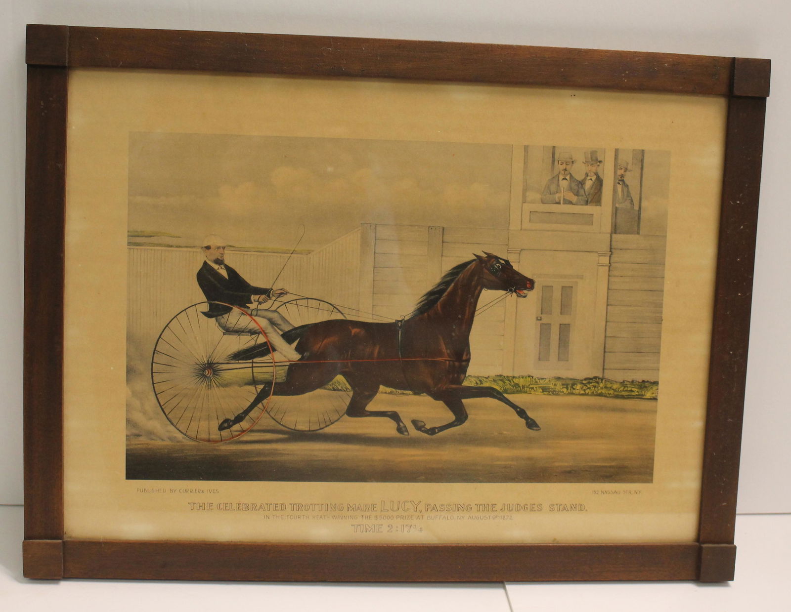 Medium folio Currier & Ives print "The Celebrated Trotting mare, Lucy, Passing the Judges Stand" - (1 of 7)