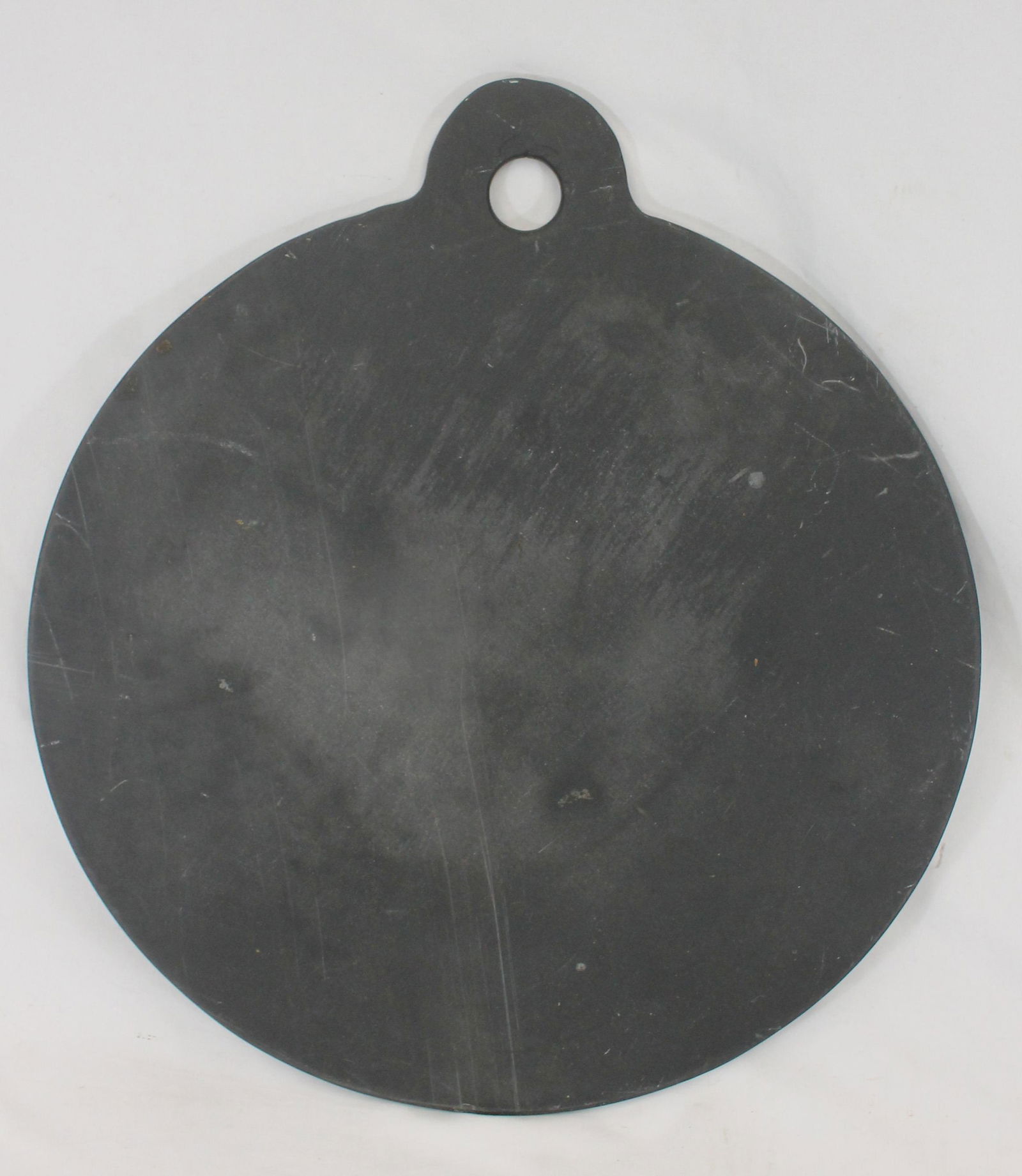 Large round slate cutting board w lollipop handle - 21 1/2" tall x 19 1/2" wide (1 of 4)