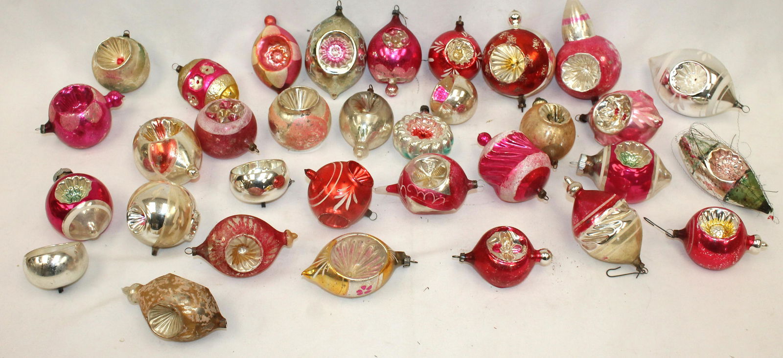 Large lot of antique glass Christmas ornaments (1 of 5)