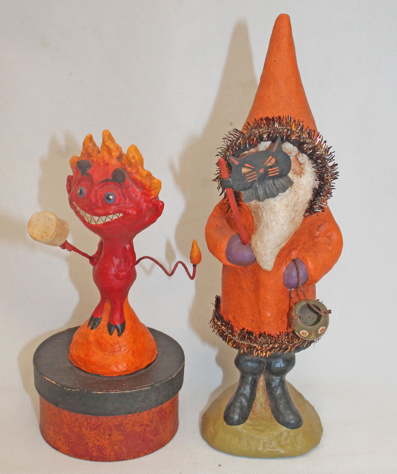 Lot of 2 artisan Halloween candy containers made by Scott Smith - both signed & dated 2001 on back (1 of 8)