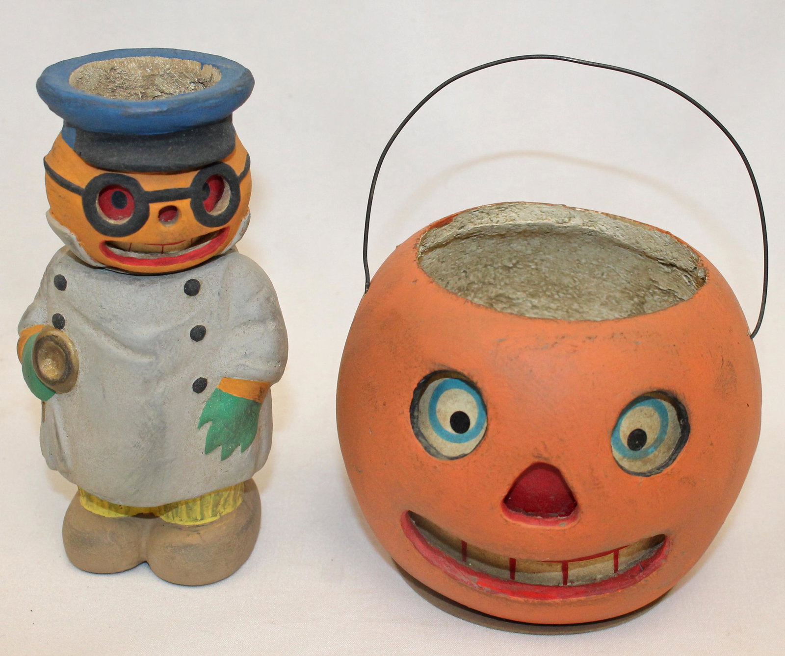 Lot of 2 artisan Halloween candy containers made by Ralph Giguere signed & dated on bottom - (1 of 6)