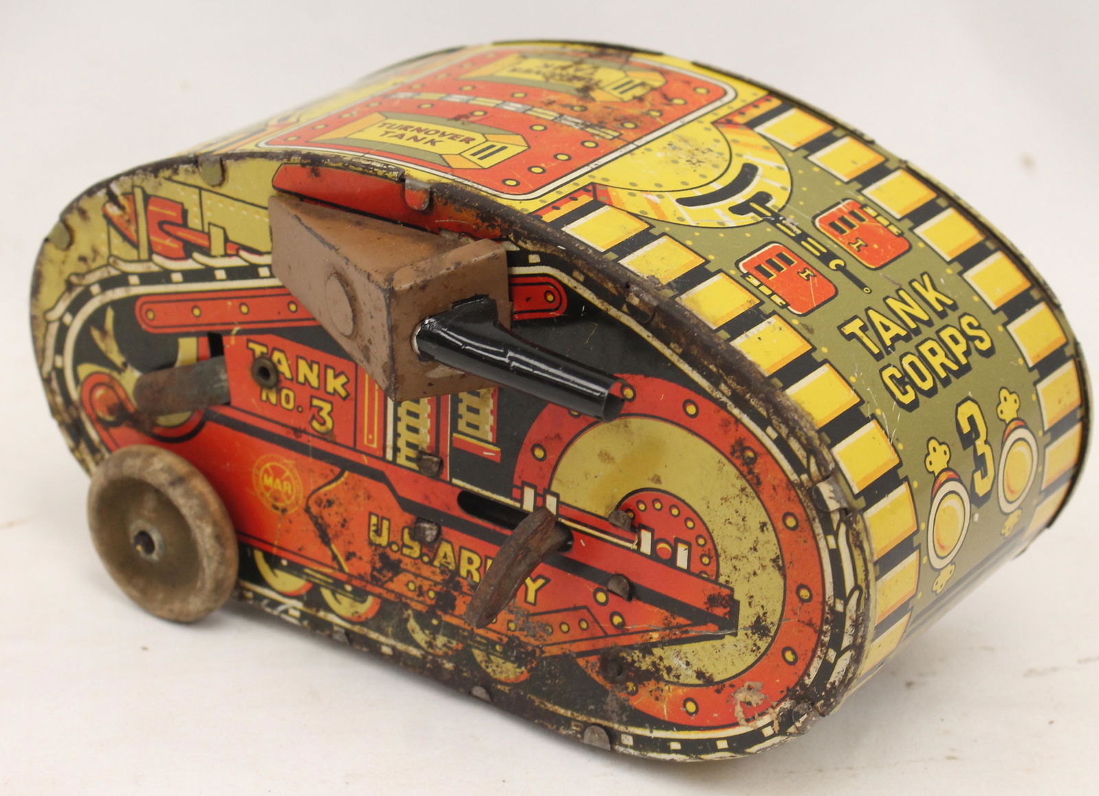 Marx tin wind-up "Turnover Tank" - 8" (1 of 6)