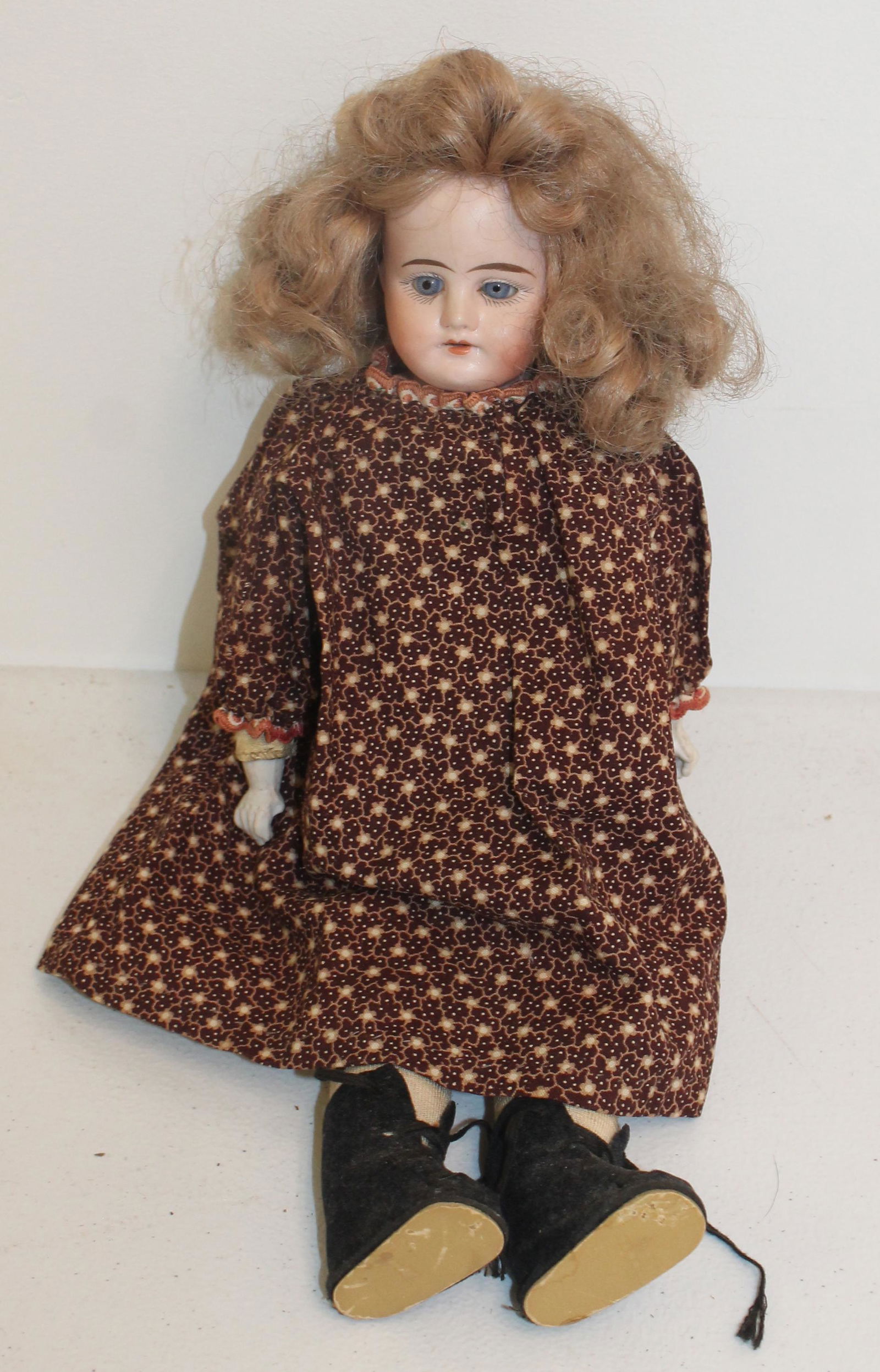 Antique German bisque head doll - 13" tall (1 of 5)