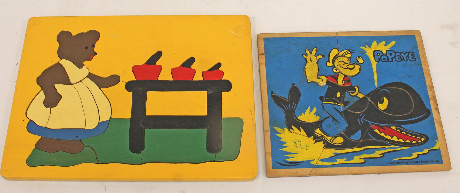 Lot of 2 wooden puzzles 7 11/16 square Popeye by King Features Syndicate (1 of 5)