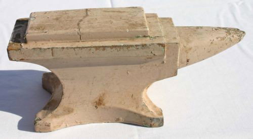Folk Art 8 1/2" long x 4" tall carved & painted wo: Folk Art 8 1/2" long x 4" tall carved & painted wood anvil