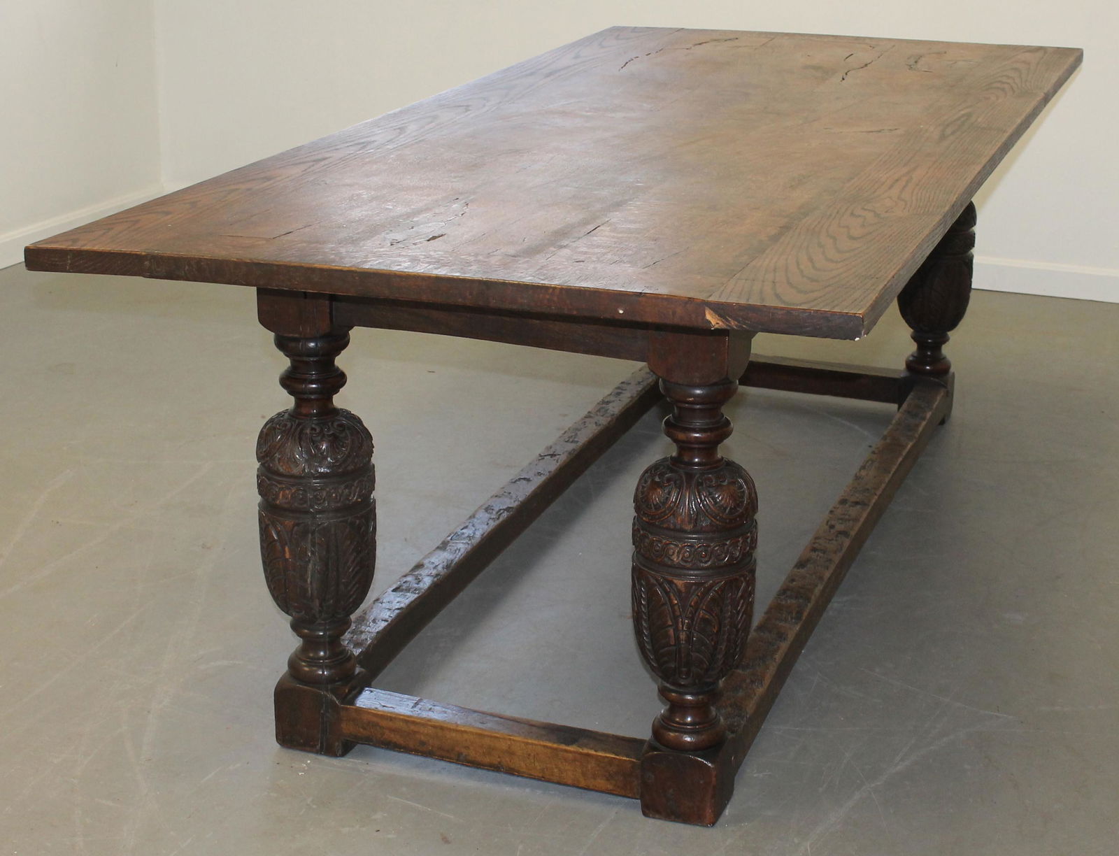 Large antique oak refectory table - 31" tall x 42" wide x 94" long (1 of 13)