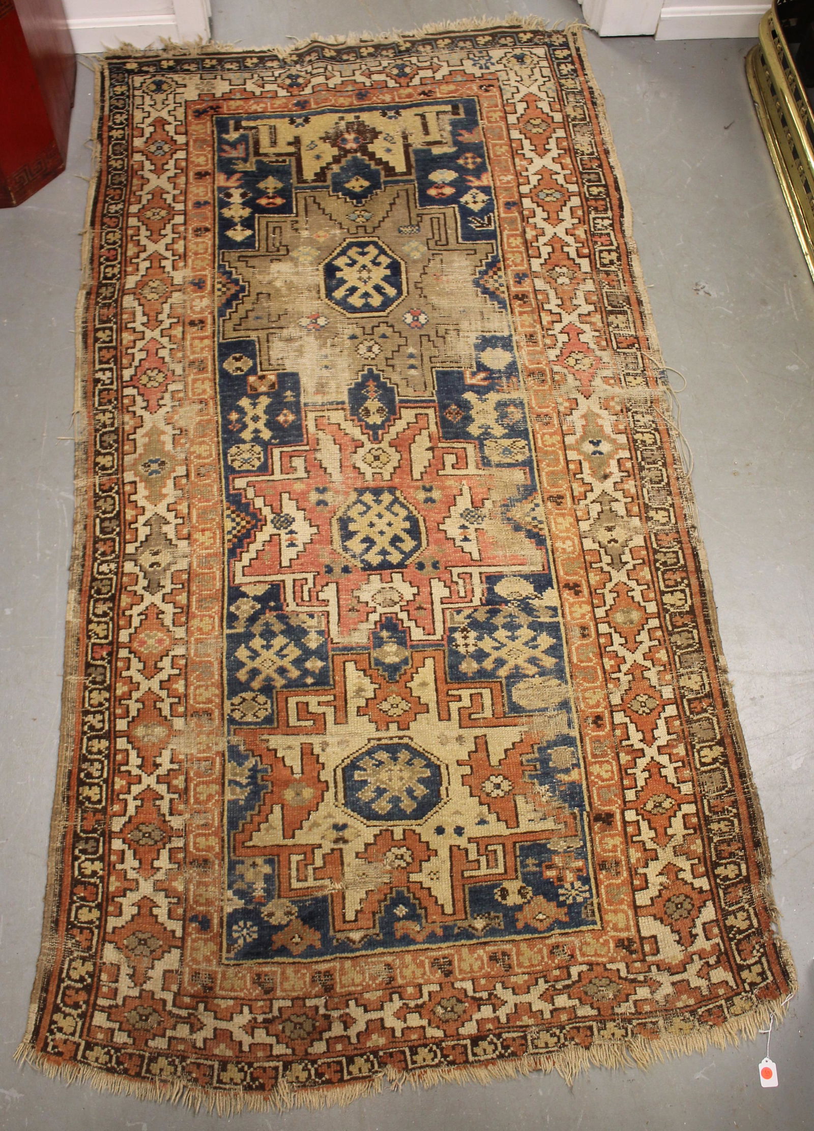 Well worn Oriental area rug - 3'11"x7'5" (1 of 10)