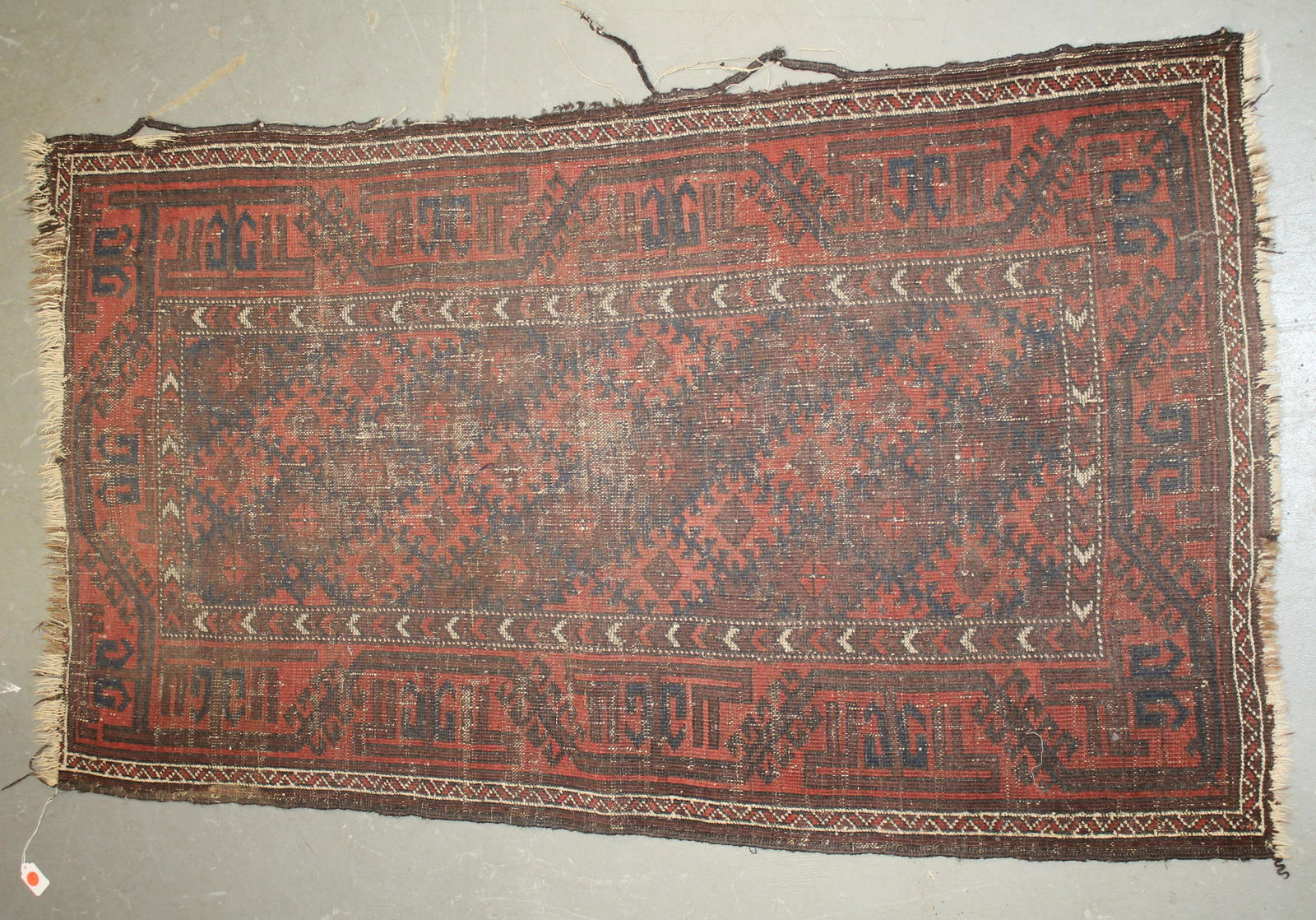 Well worn Oriental area rug - approx 2'8"x4'9" (1 of 6)