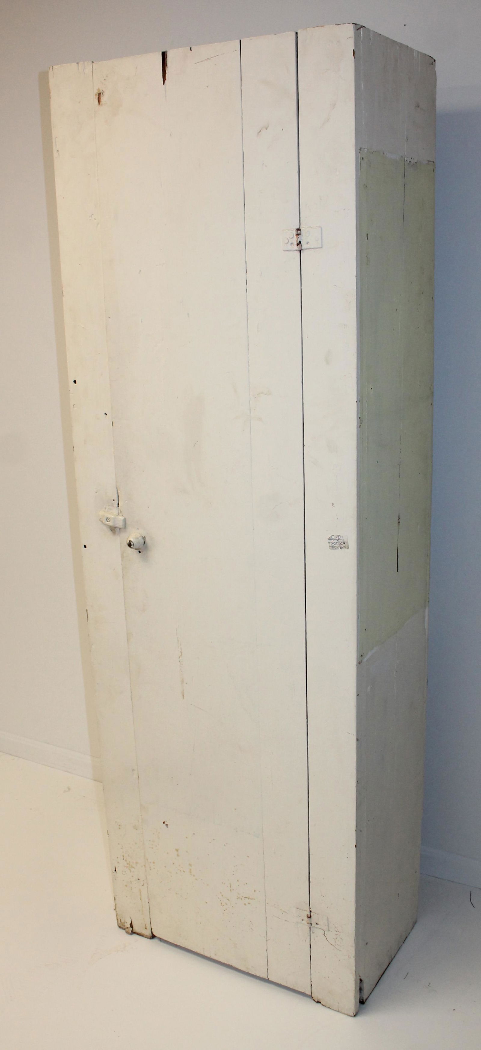 Antique chimney cupboard in white paint - 72" tall x 23 3/4" wide x 14" deep (1 of 4)