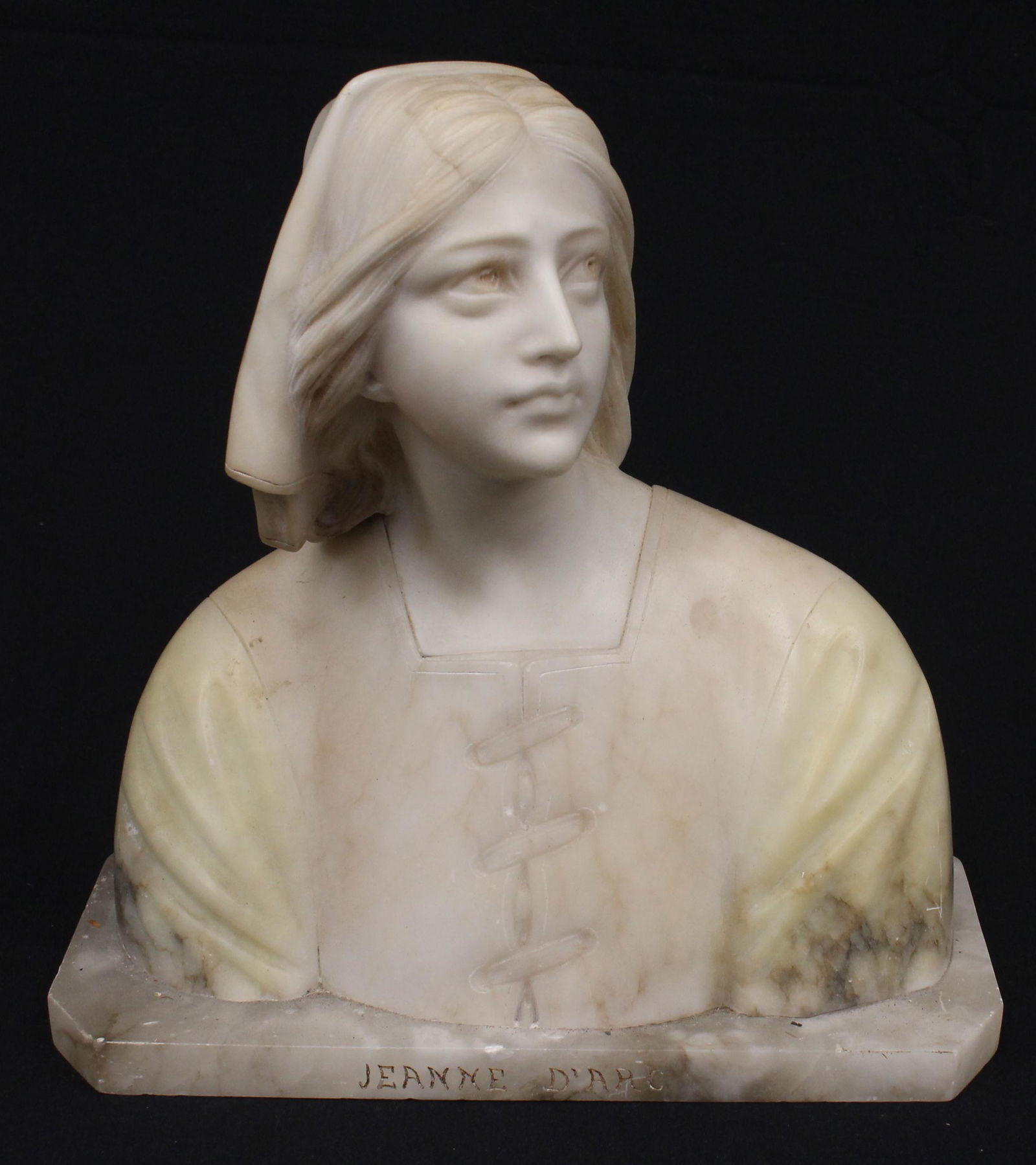 Marble sculpture of "Jeanne D'Arc" - 11 1/4" tall x 11 1/4" wide (1 of 7)