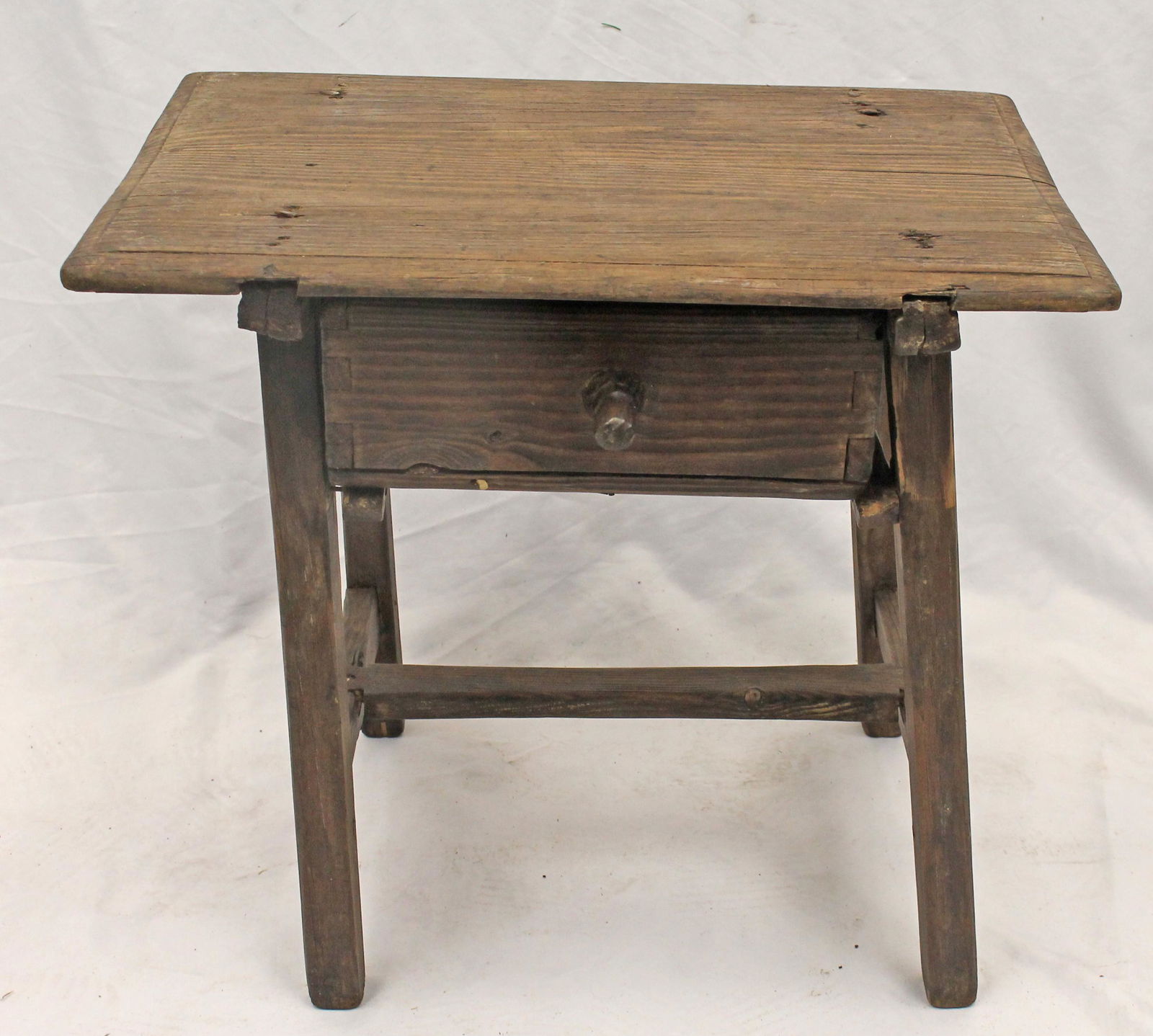 Early 1 drawer stool/table - 19" tall x 15 1/2" deep x 21 3/4" wide (1 of 8)
