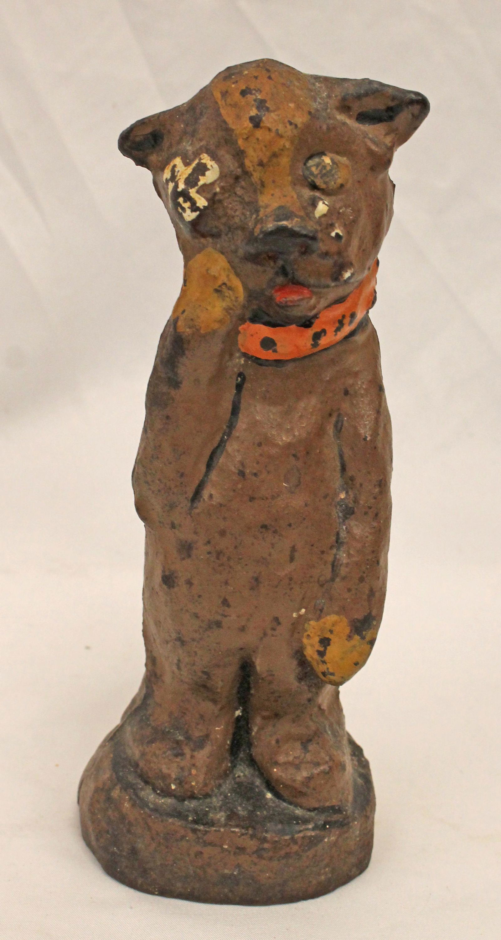 Antique cast iron painted dog doorstop - 7 1/2" tall (1 of 4)