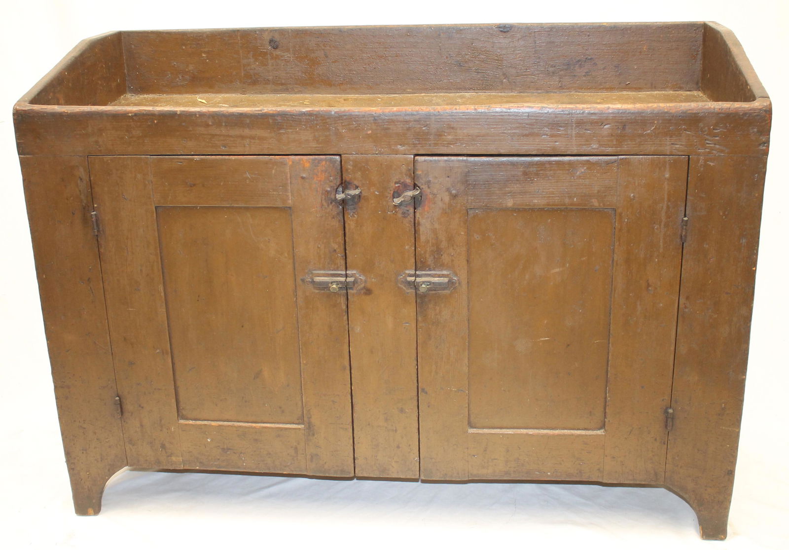 Antique drysink in nutmeg colored paint - 34" tall x 48" wide x 19 1/4" deep (1 of 9)