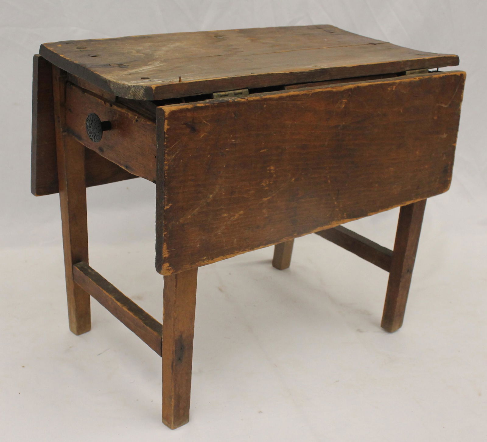 Antique doll size dropleaf table - 13 1/2" tall x 16" long (1 of 6)